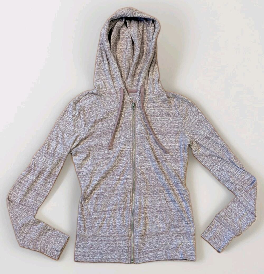 Aeropostale Womens XS Marled Full Zip Hoodie Lightweight Y2K Lounge Jacket